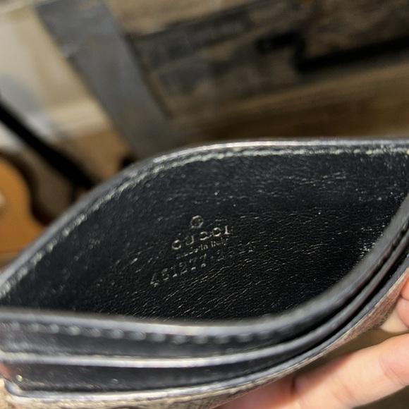 Gucci GG Supreme Monogram Kingsnake Card Holder Beige Black - Picture 3 of 3